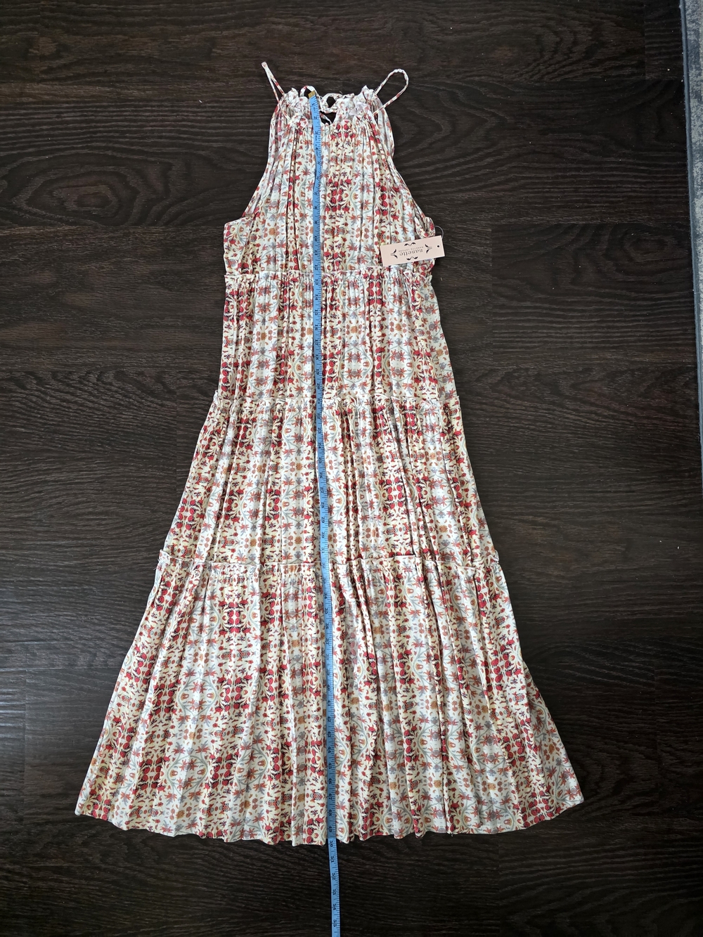 Nanette Lepore Floral Tiered Maxi Dress in Cream and Red